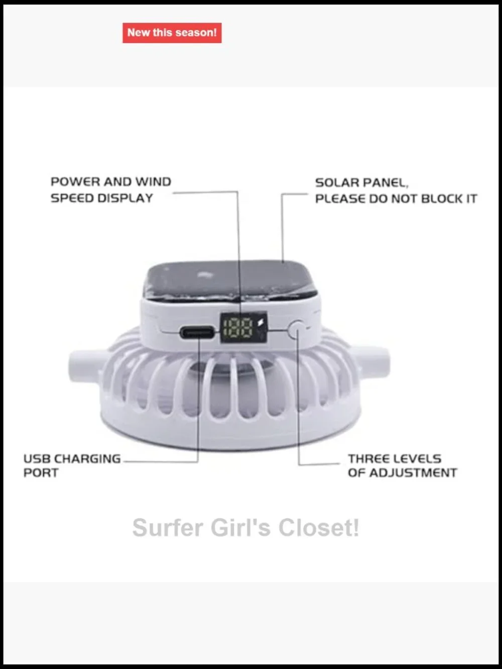 Solar Powered Baseball Cap with Fan, UV Protection Sun Hat, Adjustable